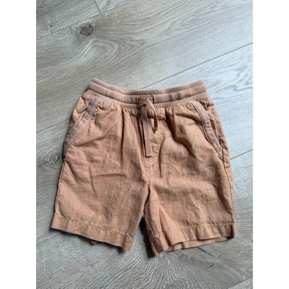 EUC Kids Boys‎ Tea Collection linen cotton blend khaki pull on shorts size 4